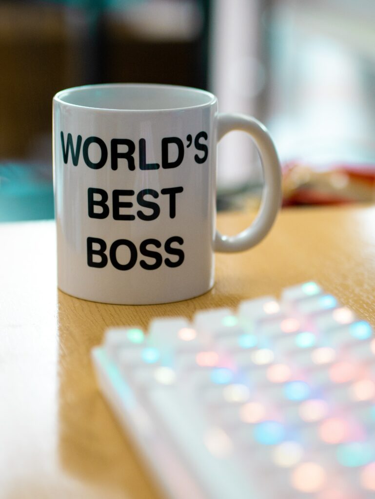 Tazza con la frase motivazionale "World's best boss"